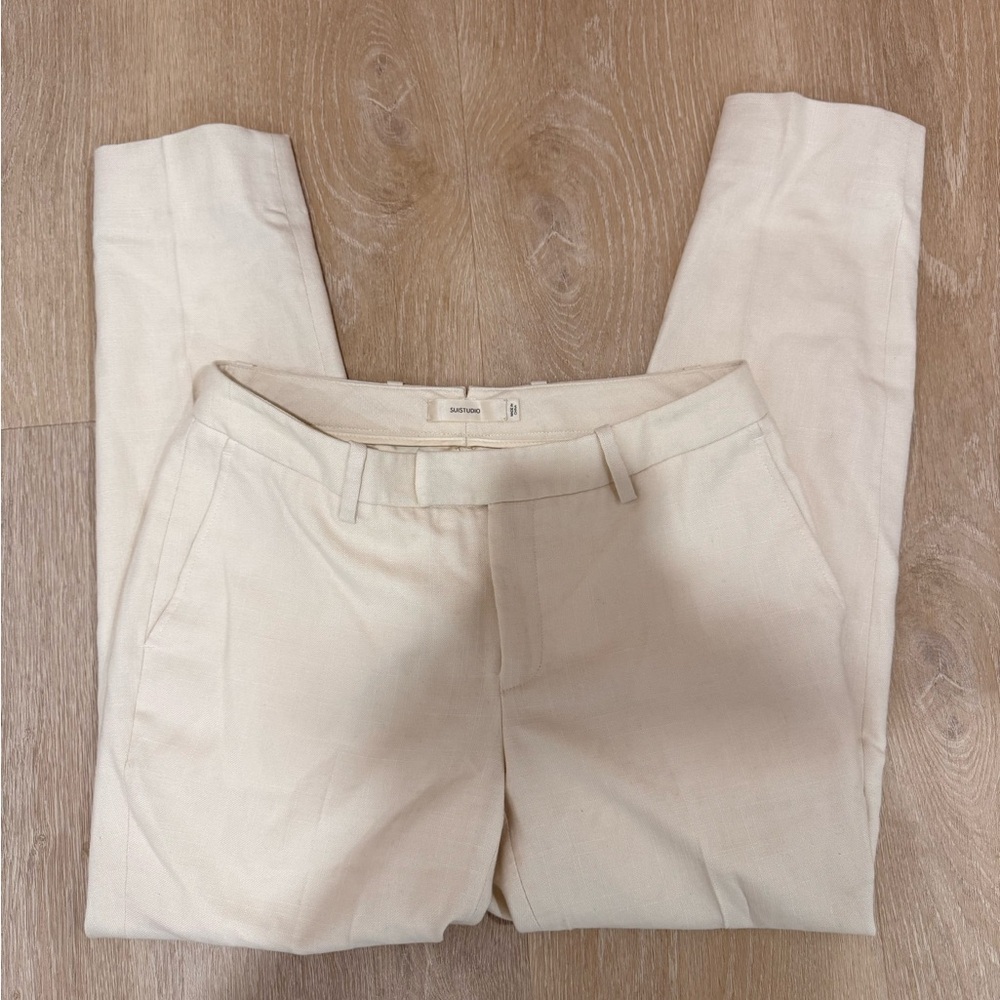 Suistudio 50% silk off white pants